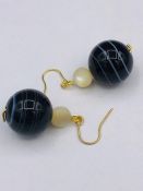 Banded Agate and Mother of Pearl earrings
