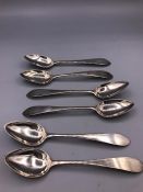 A set of six hallmarked silver spoons