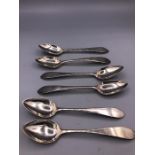 A set of six hallmarked silver spoons