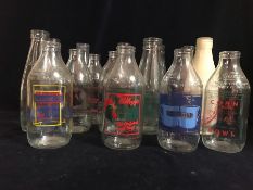 Fifteen Vintage milk bottles