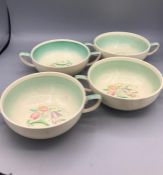 Four Susie Cooper two handled bowls