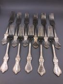 Eleven Forks Hallmarked Sweden 1936 by C G Hallberg of Stockholm (460g)