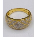 A Pave set Diamond Ring in 18ct gold