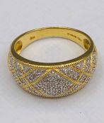 A Pave set Diamond Ring in 18ct gold