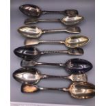 A selection of spoons assorted dates and makers 1885-86 (566g)