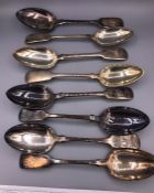 A selection of spoons assorted dates and makers 1885-86 (566g)