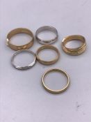 A selection of 9ct gold rings (13.95g)