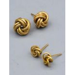 Two pairs of 9ct yellow gold earrings (2.4g)