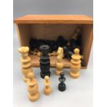 A Vintage wooden chess set