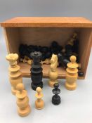 A Vintage wooden chess set