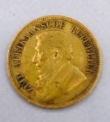 A South African 1896 1/2 pond gold coin