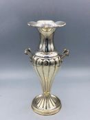 A Two handled silver vase