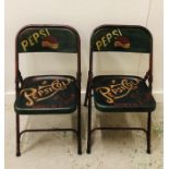 A Pair of Pepsi themed Vintage style chairs
