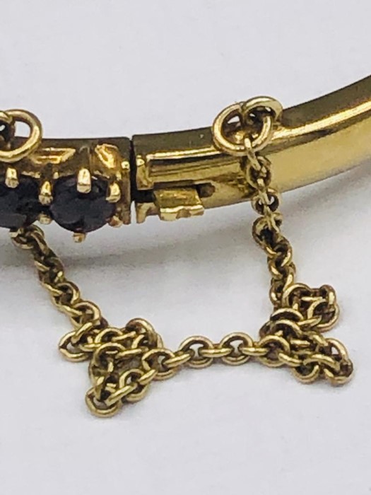 A Vintage Garnet and 9ct gold bracelet. - Bild 6 aus 6