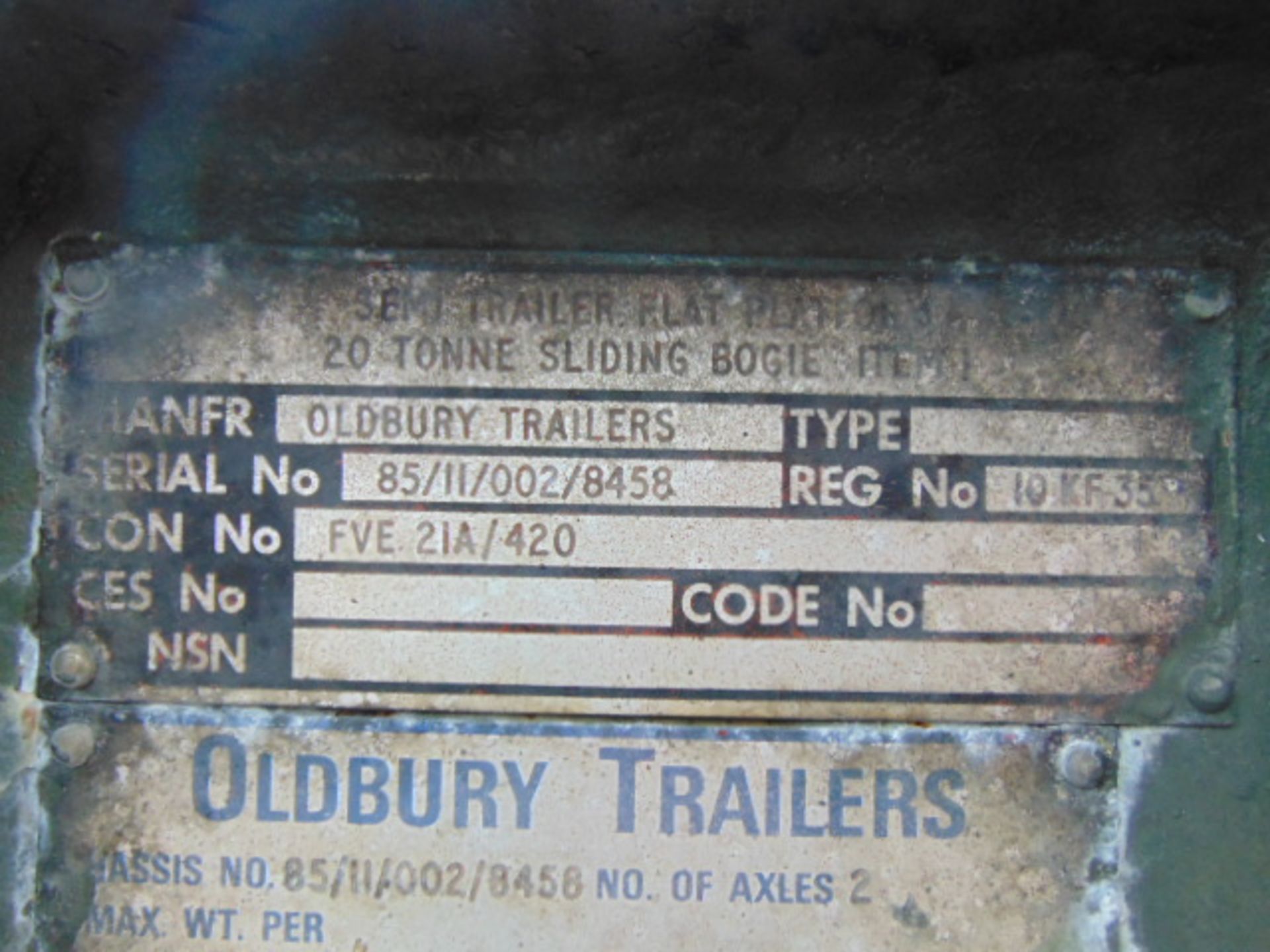 Oldbury 45ft Tandem Axle Slider Trailer - Image 20 of 21