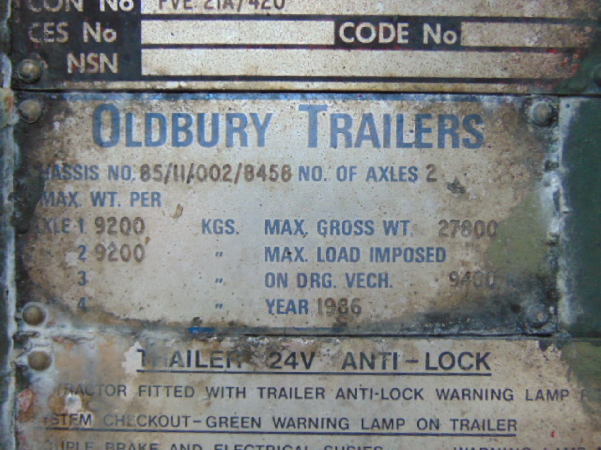 Oldbury 45ft Tandem Axle Slider Trailer - Image 19 of 21