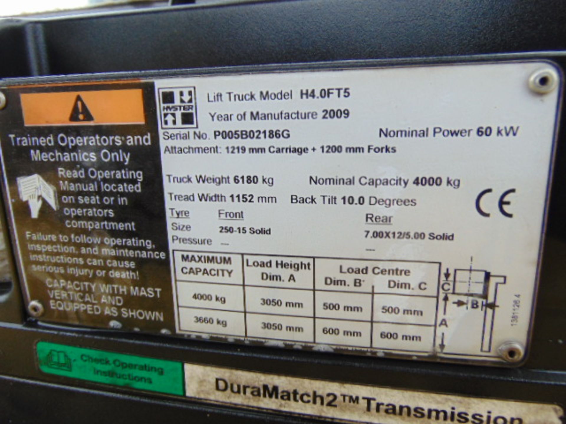 Hyster H4.0FT5 Counter Balance Diesel Forklift - Image 21 of 22