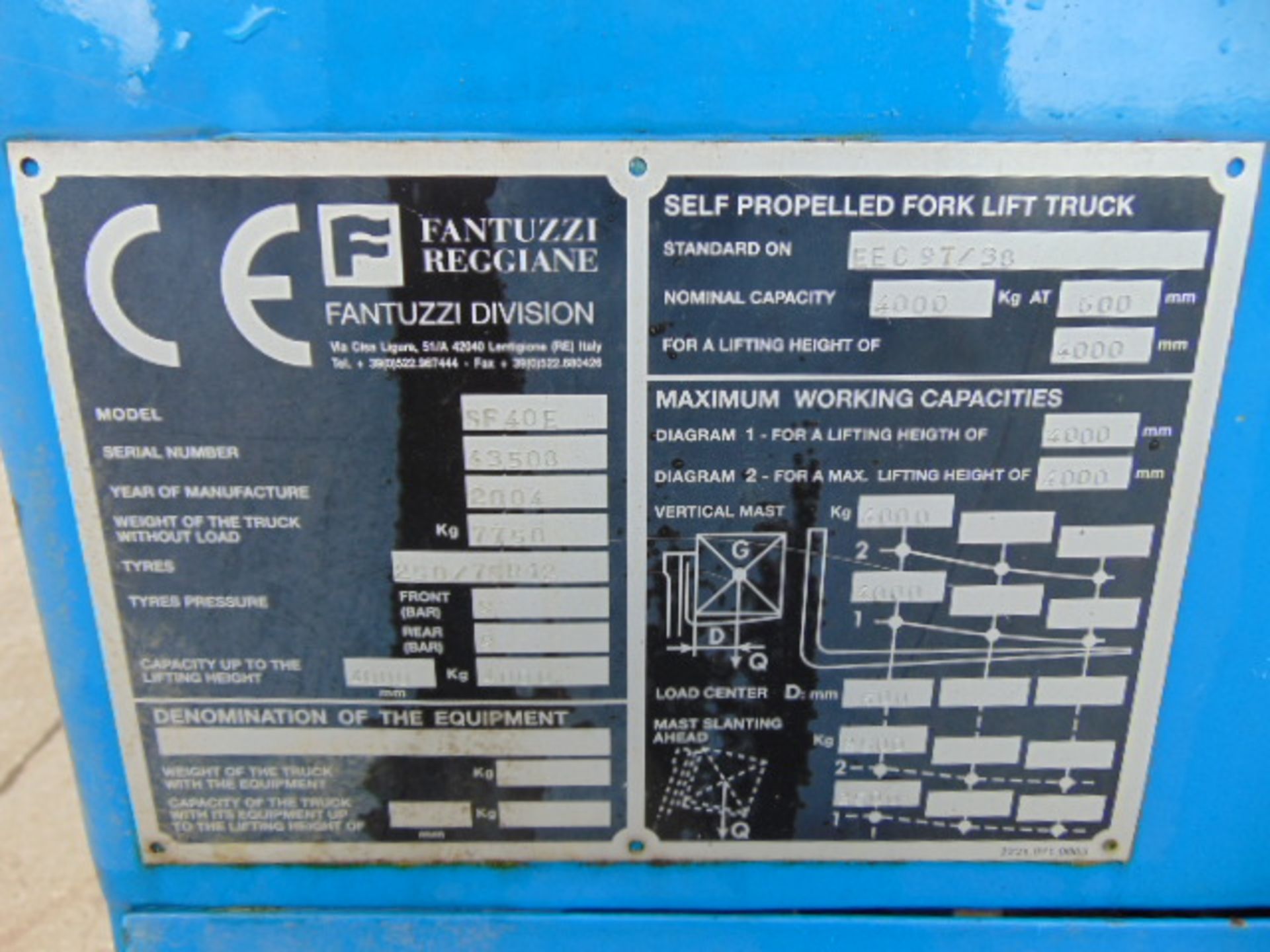 FANTUZZI SF40E 4000kg Sideloader Electric Forklift ONLY 301 hours! - Image 24 of 24