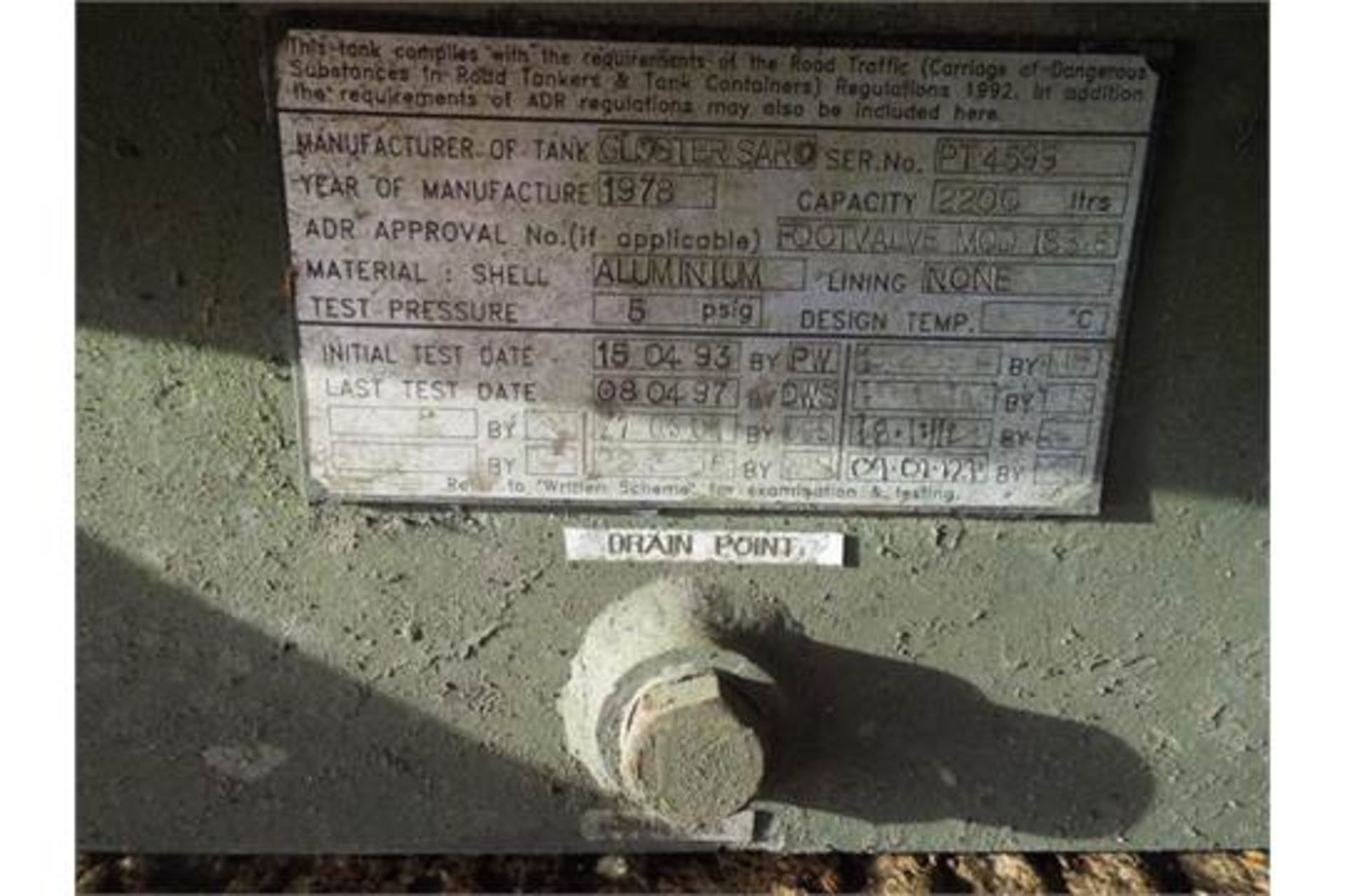 Gloster Saro 2,200Ltr Aluminium Fuel/Fluid Distribution Tank - Bild 7 aus 7