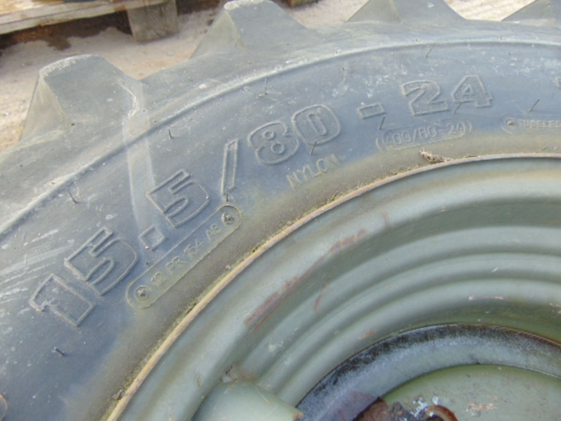1 x Mitas Traction TR-01 15.5/80-24 Tyre C/W 5 Stud Rim - Image 6 of 6