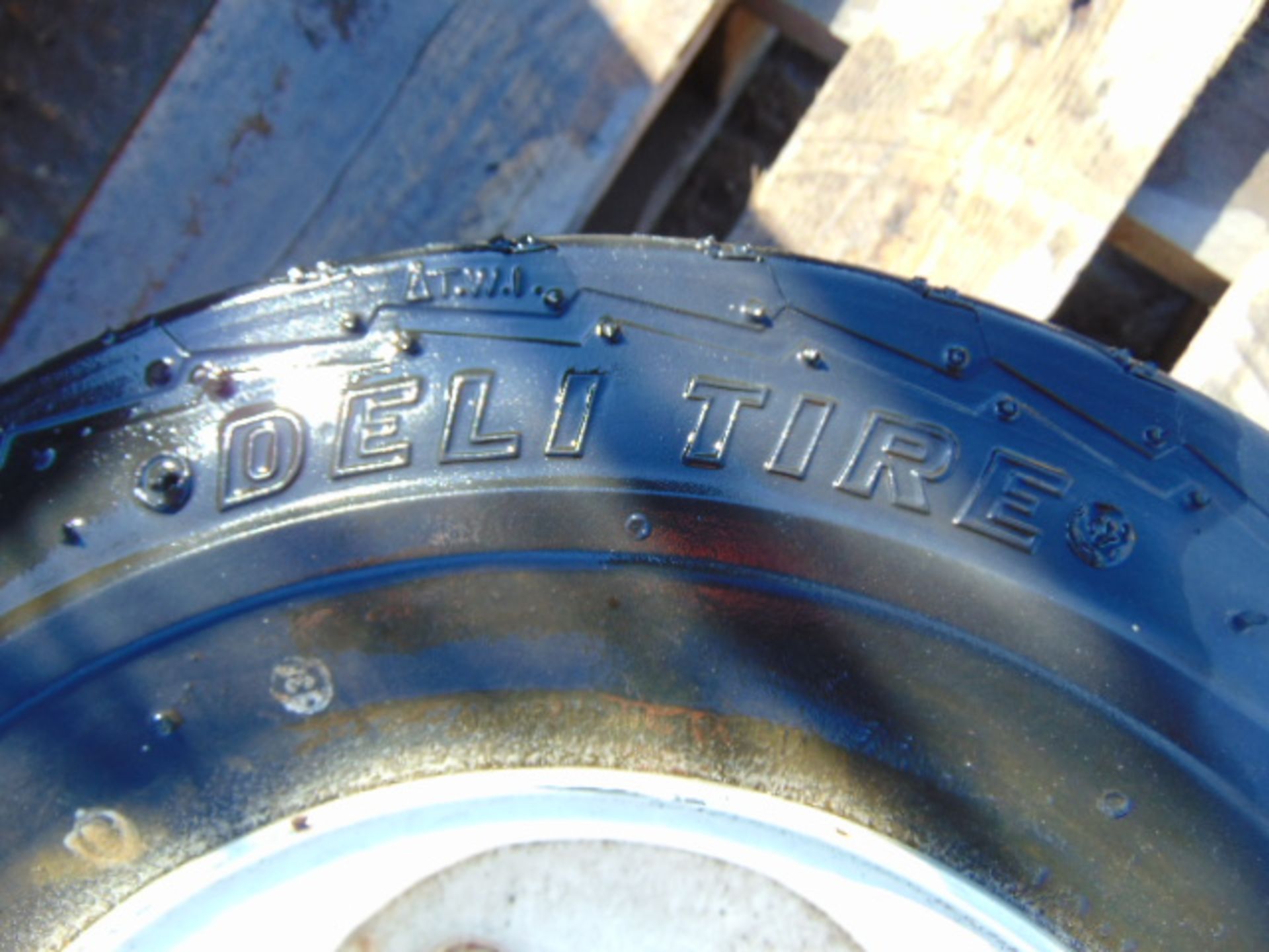 3 x Deli Tire 16.5x1.5-8 Tyres complete with 4 Stud Rims - Image 3 of 6