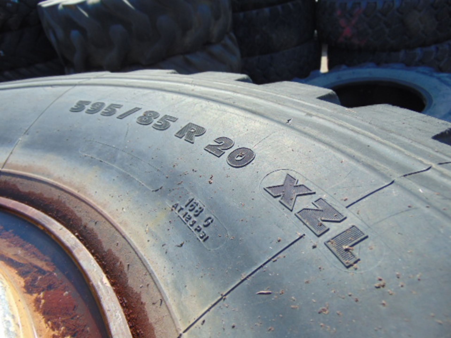 3 x Michelin XZL 395/85 R20 Tyres on 10 Stud Rims - Image 7 of 7