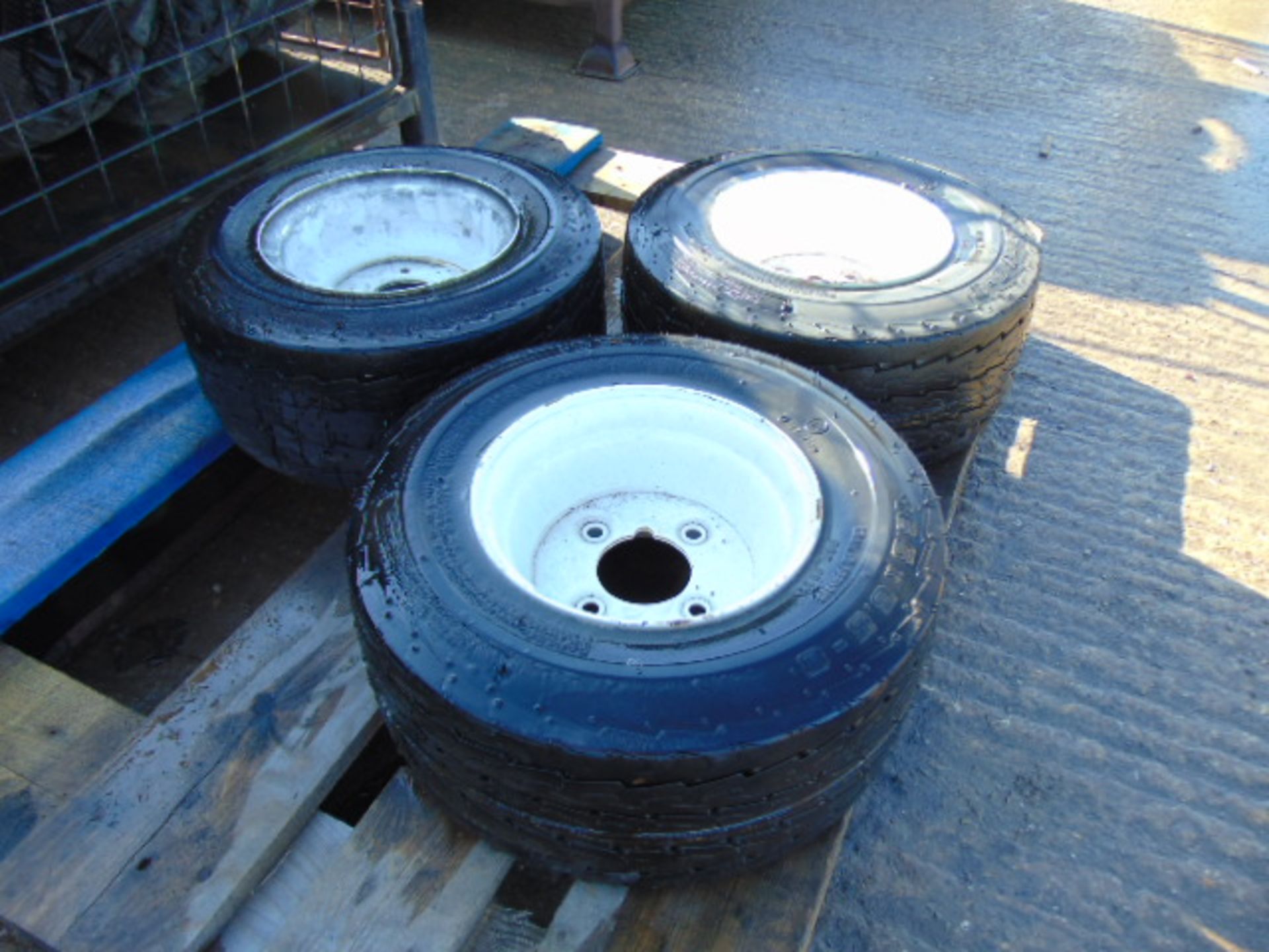 3 x Deli Tire 16.5x1.5-8 Tyres complete with 4 Stud Rims