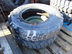 2 x Michelin XCL 7.50 R16 Tyres one is complete with 5 stud rim