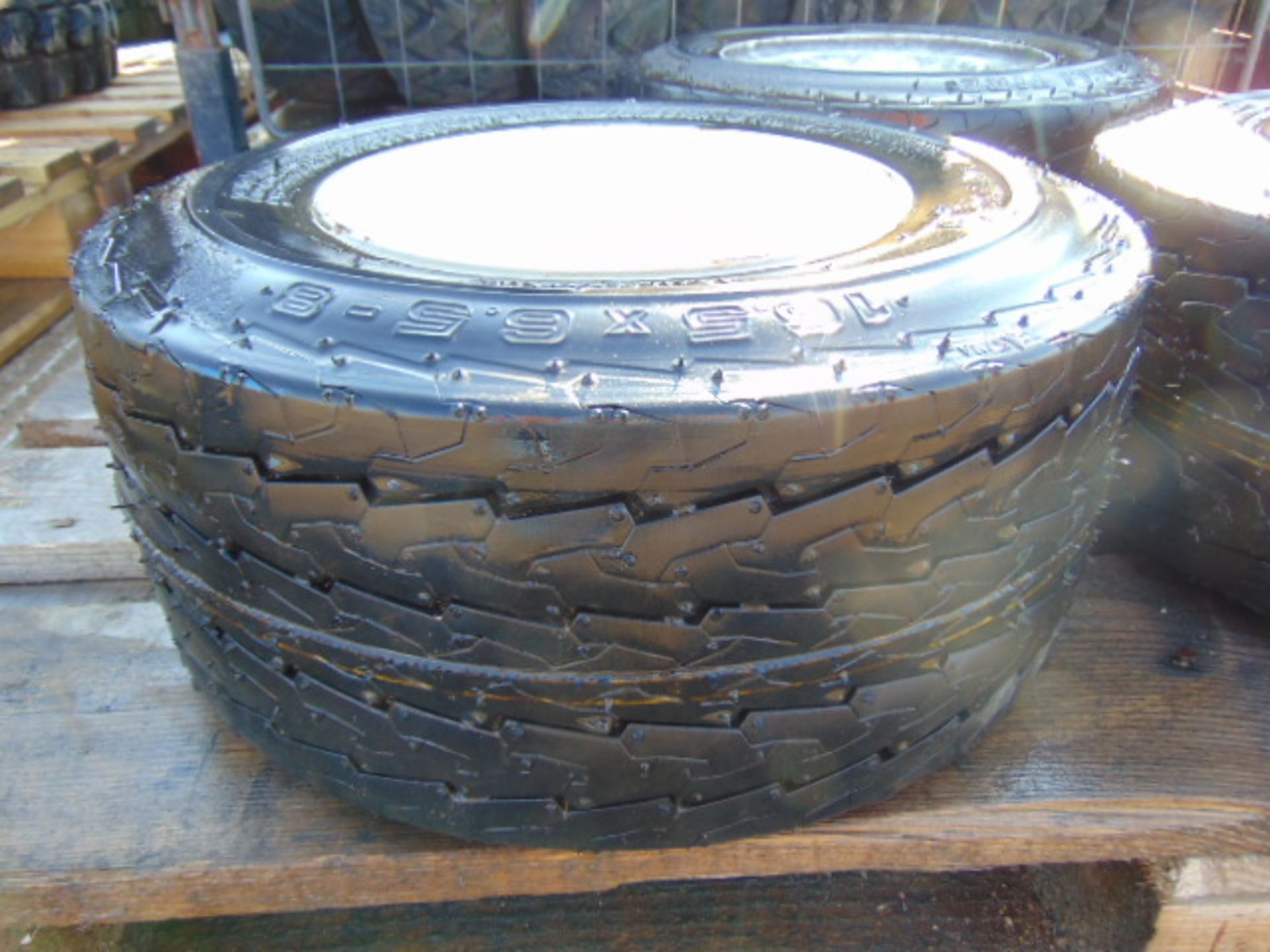 3 x Deli Tire 16.5x1.5-8 Tyres complete with 4 Stud Rims - Image 5 of 6