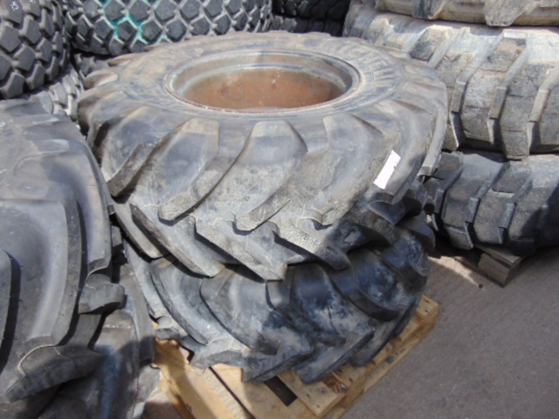 2 x Michelin 445/70 R24 XM47 Tyres complete with 10 stud rims