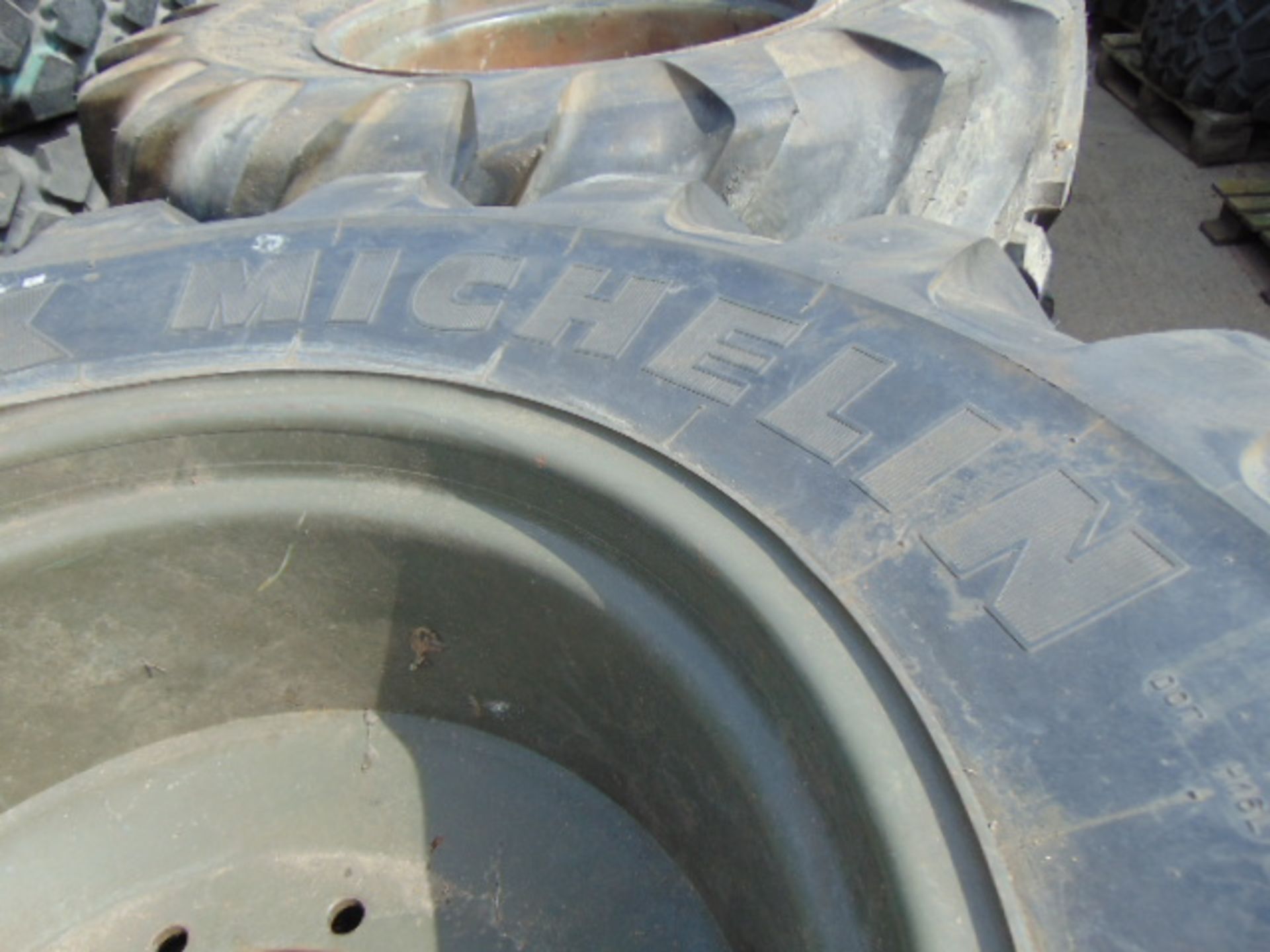 2 x Michelin 445/70 R24 XM47 Tyres complete with 10 stud rims - Image 5 of 6