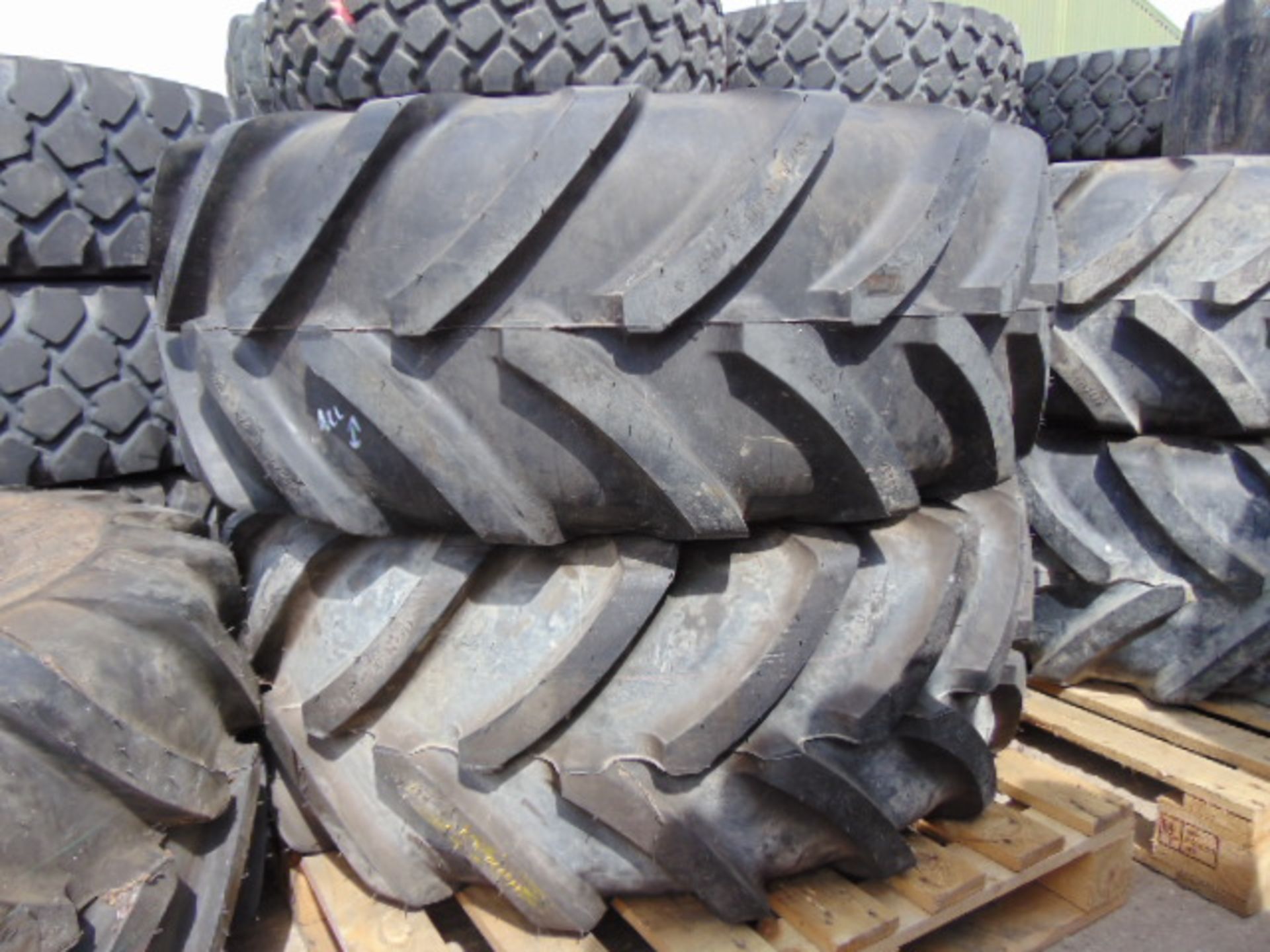 2 x Michelin 445/70 R24 XM47 Tyres complete with 10 stud rims - Image 2 of 6