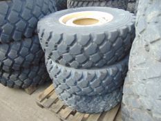 3 x Michelin 335/80 R20 XZL Tyres complete with 10 stud rims