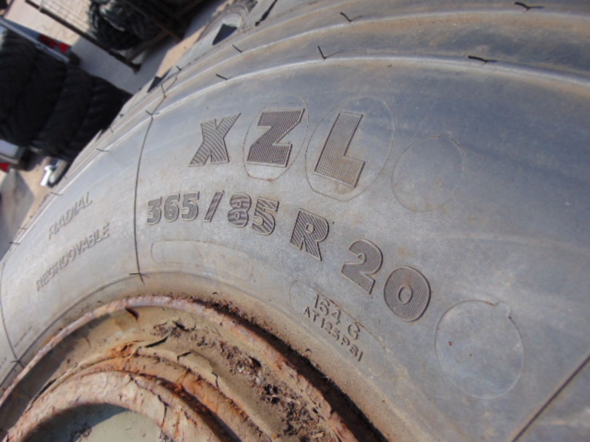 4 x Michelin XZL 365/85 R20 Tyres with Runflat Inserts and 10 Stud Rims - Image 8 of 8