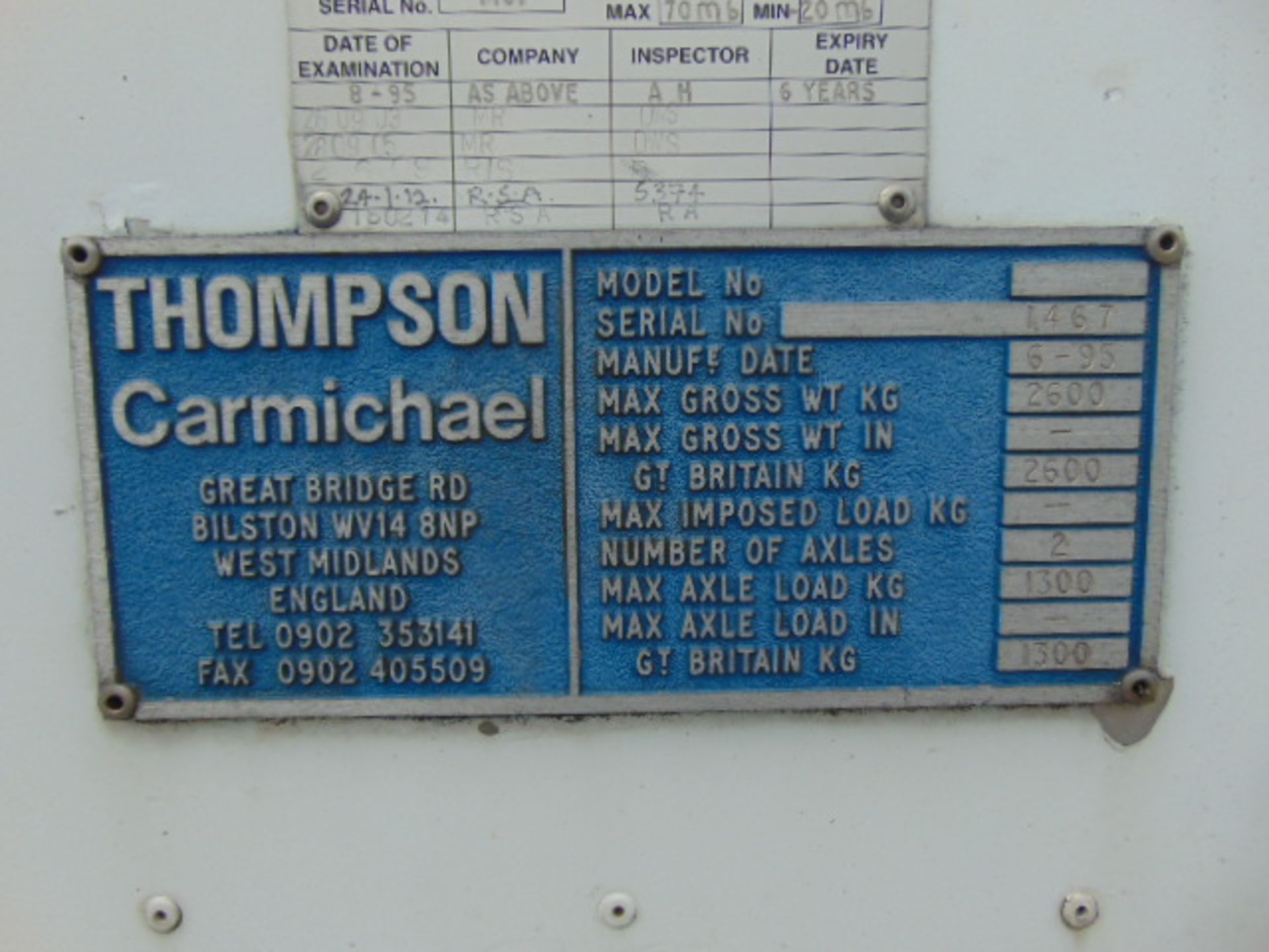 Thomson Carmichael Light Aircraft 975Ltr Avgas Fuel Bowser Trailer - Bild 15 aus 17