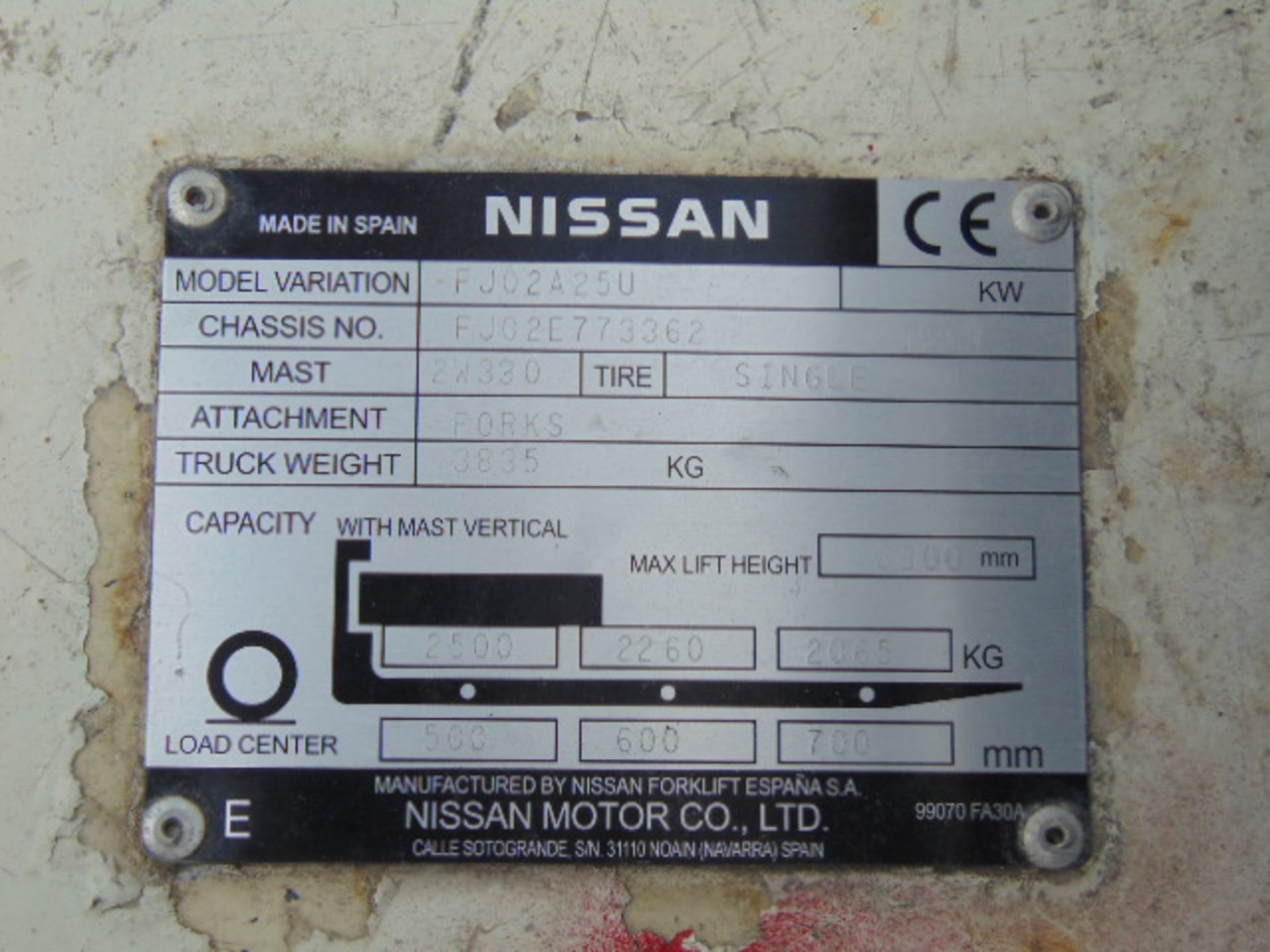 Nissan FJ02A25U Counter Balance Diesel Forklift - Image 15 of 16