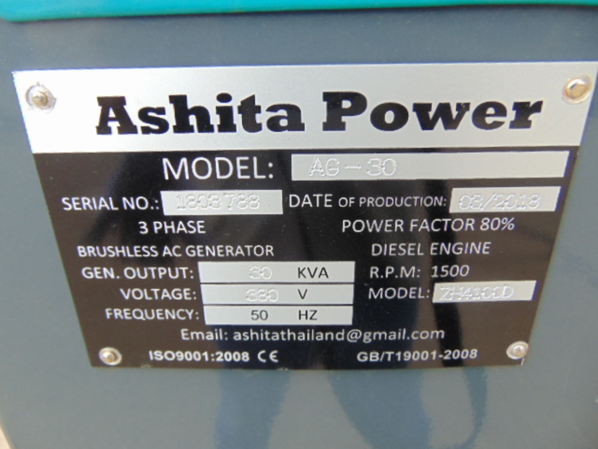 UNISSUED WITH TEST HOURS ONLY 30 KVA 3 Phase Silent Diesel Generator Set - Image 15 of 15