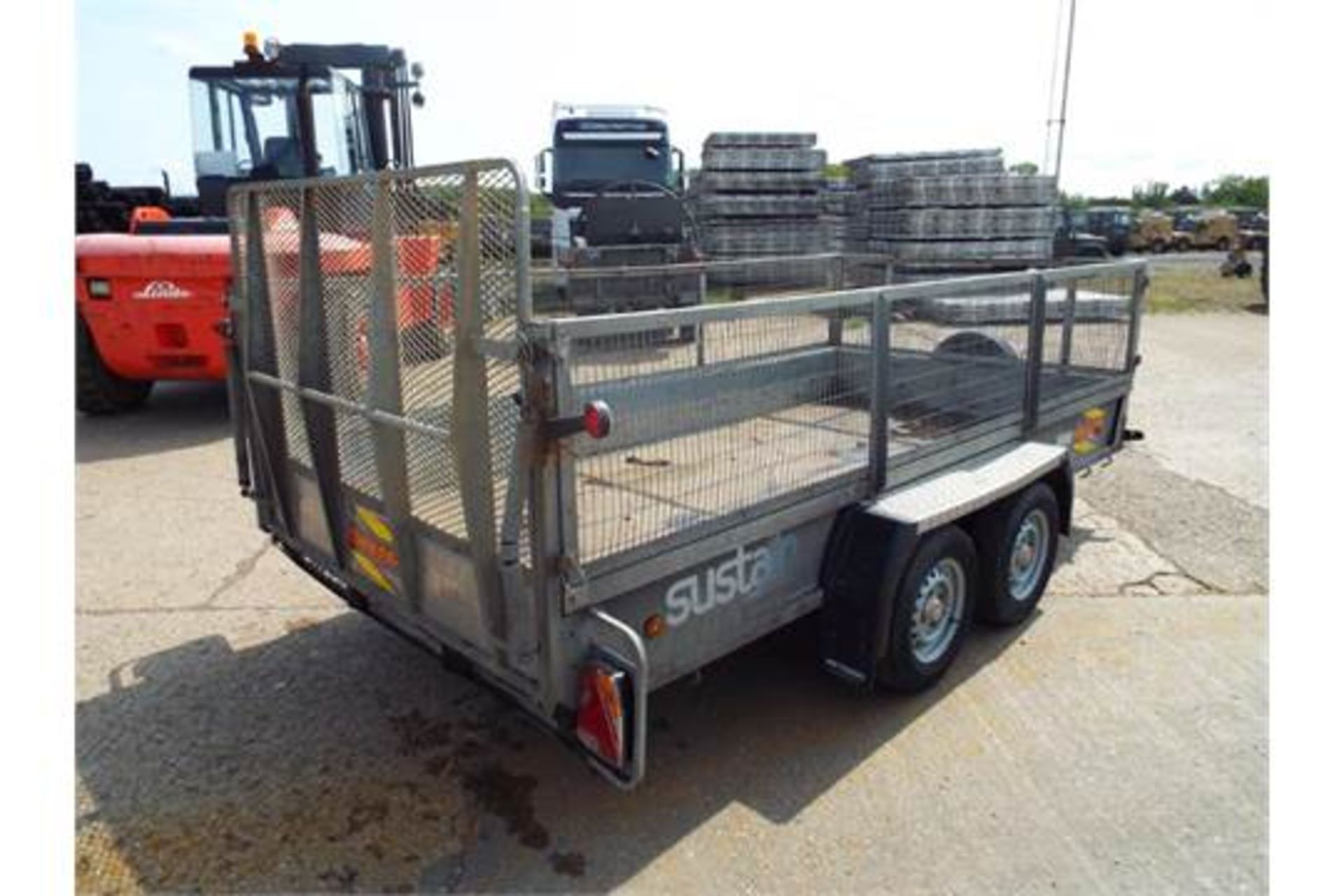 Bateson 1300Kg Twin Axle Trailer with Rear Ramp and Cage Sides - Image 6 of 21