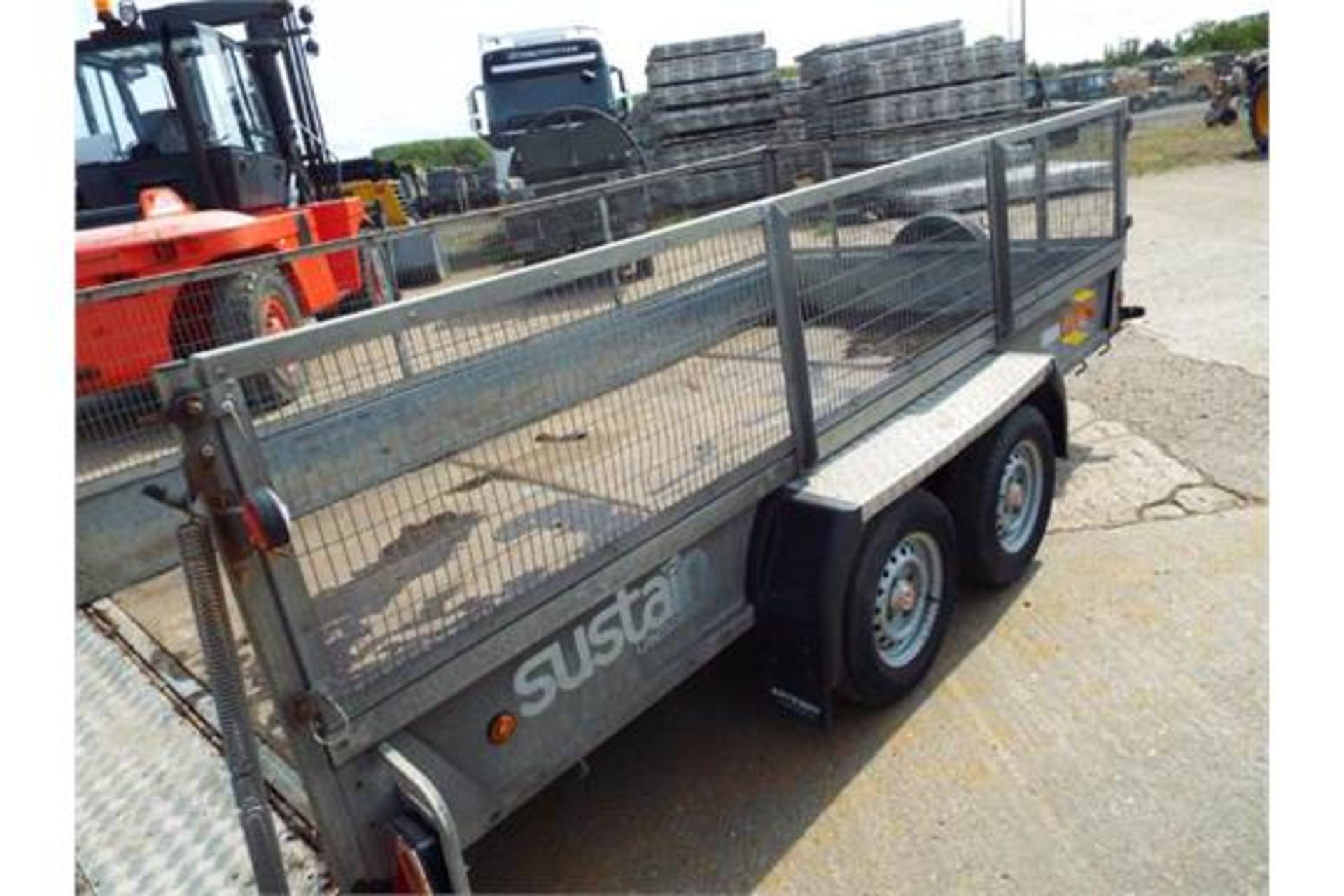 Bateson 1300Kg Twin Axle Trailer with Rear Ramp and Cage Sides - Image 14 of 21