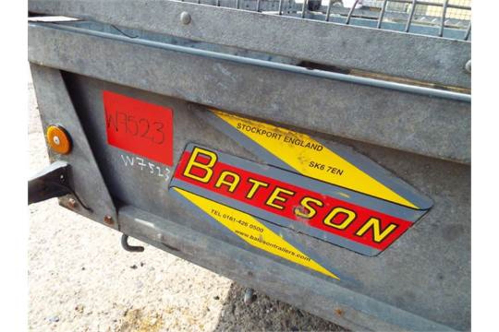 Bateson 1300Kg Twin Axle Trailer with Rear Ramp and Cage Sides - Image 21 of 21