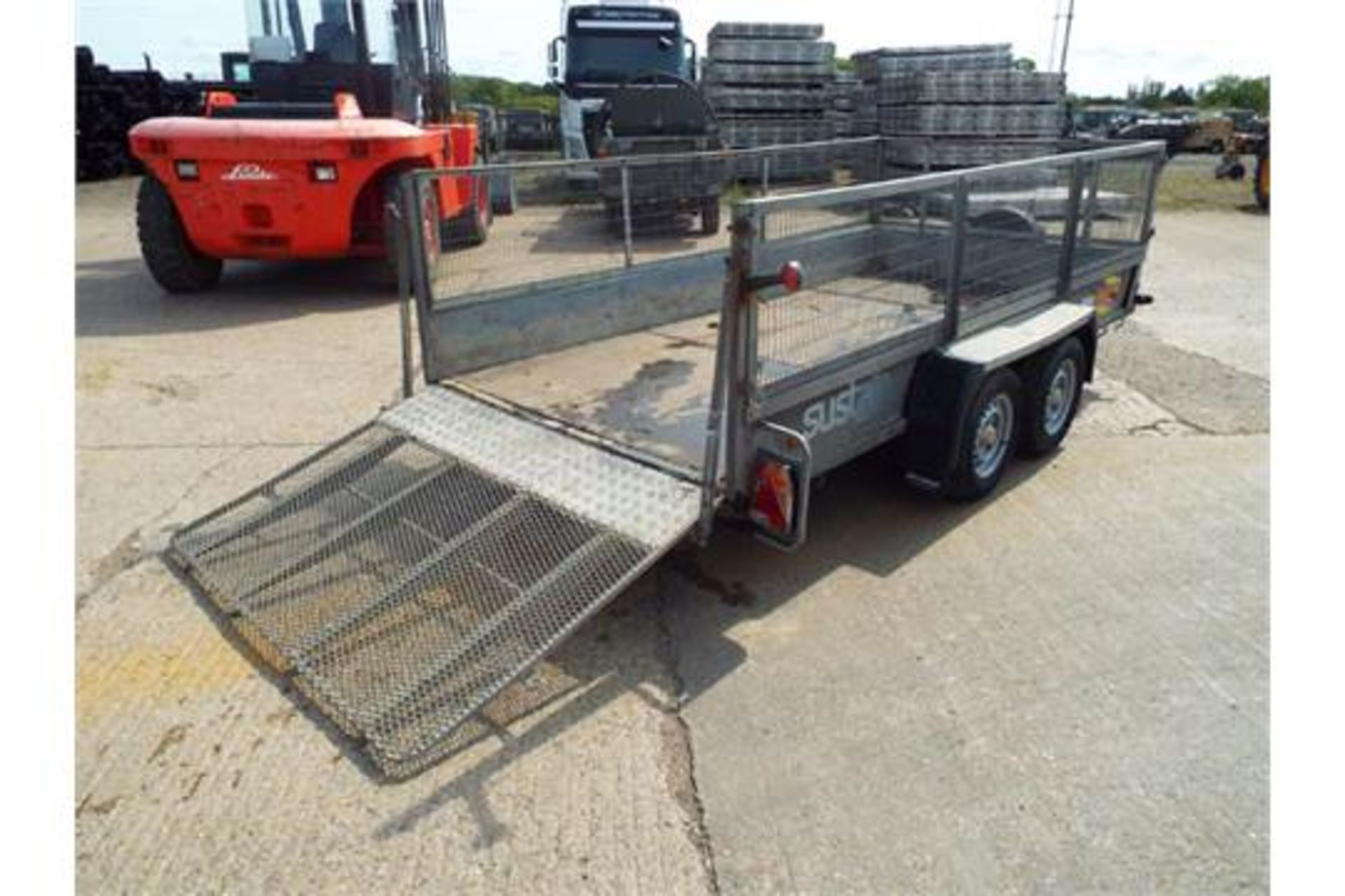 Bateson 1300Kg Twin Axle Trailer with Rear Ramp and Cage Sides - Image 13 of 21