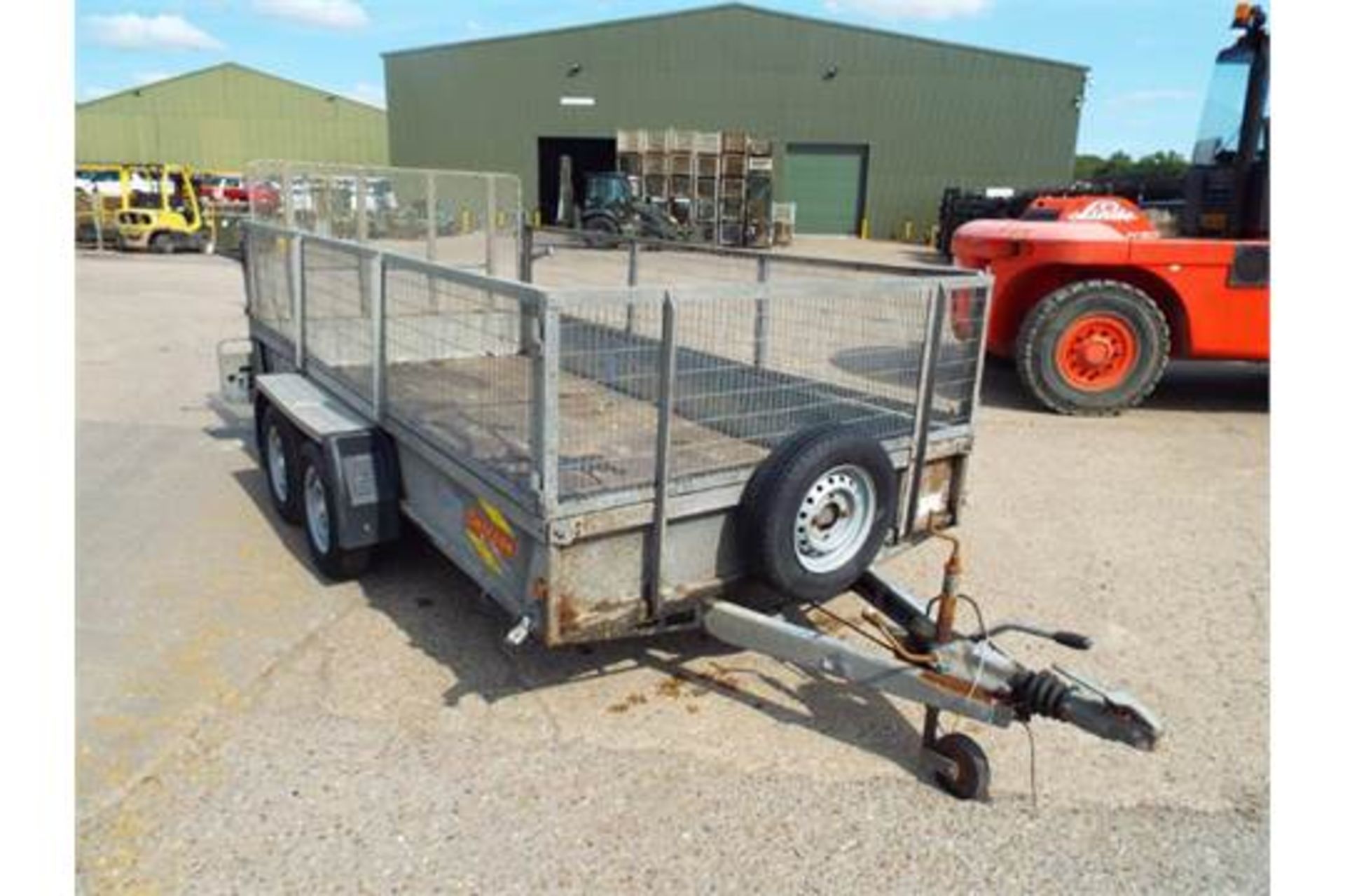 Bateson 1300Kg Twin Axle Trailer with Rear Ramp and Cage Sides