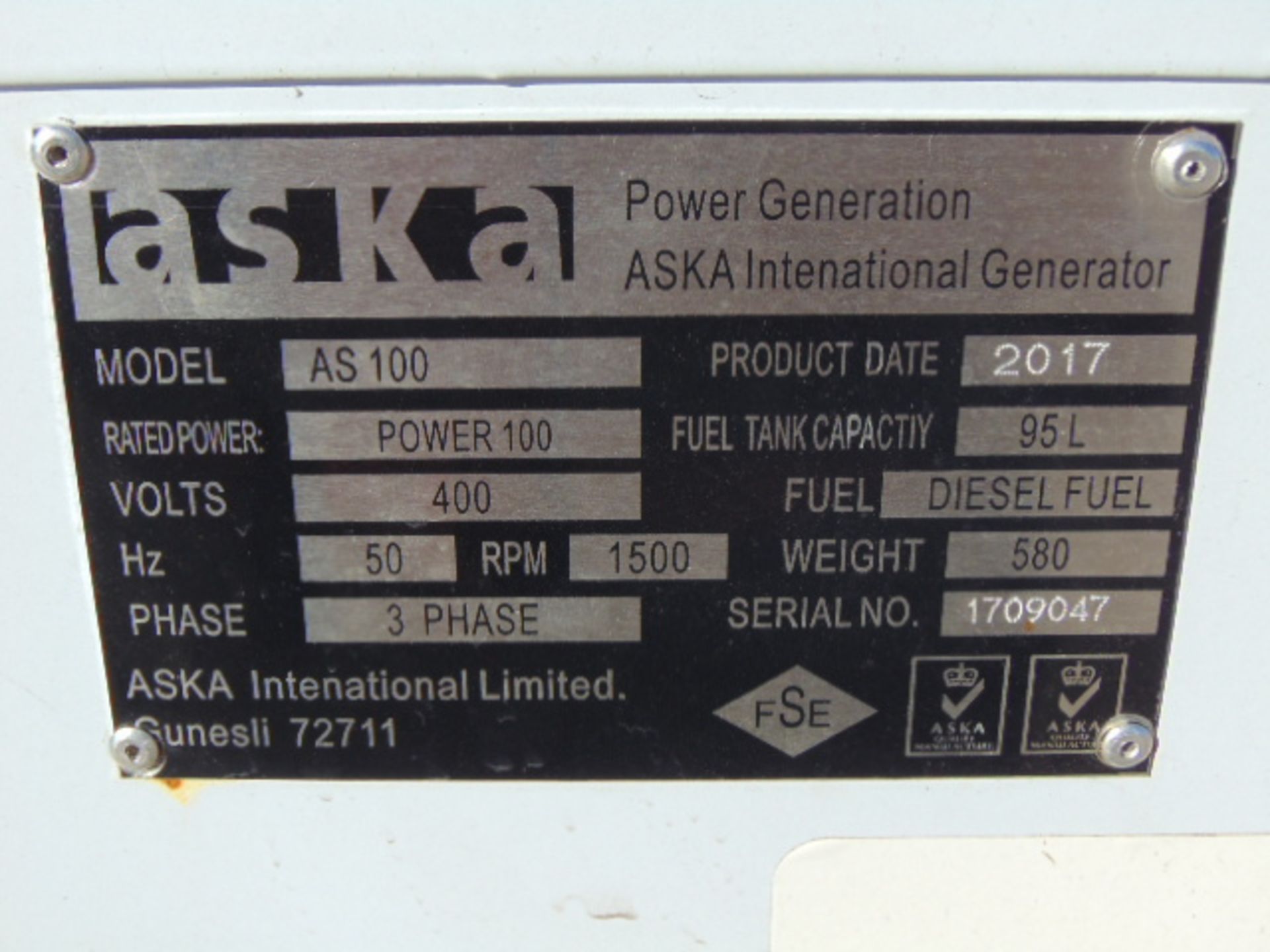 UNISSUED WITH TEST HOURS ONLY 100 KVA 3 Phase Diesel Generator Set - Bild 12 aus 18