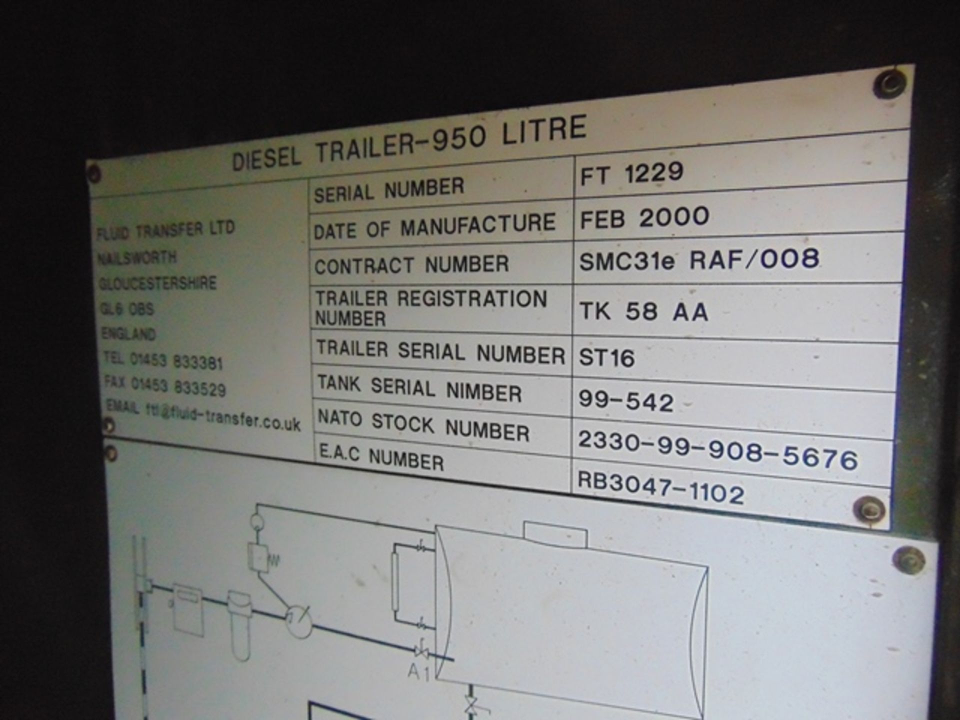 Fluid Transfer 950 Litre Diesel Fuel Bowser Trailer - Image 16 of 18