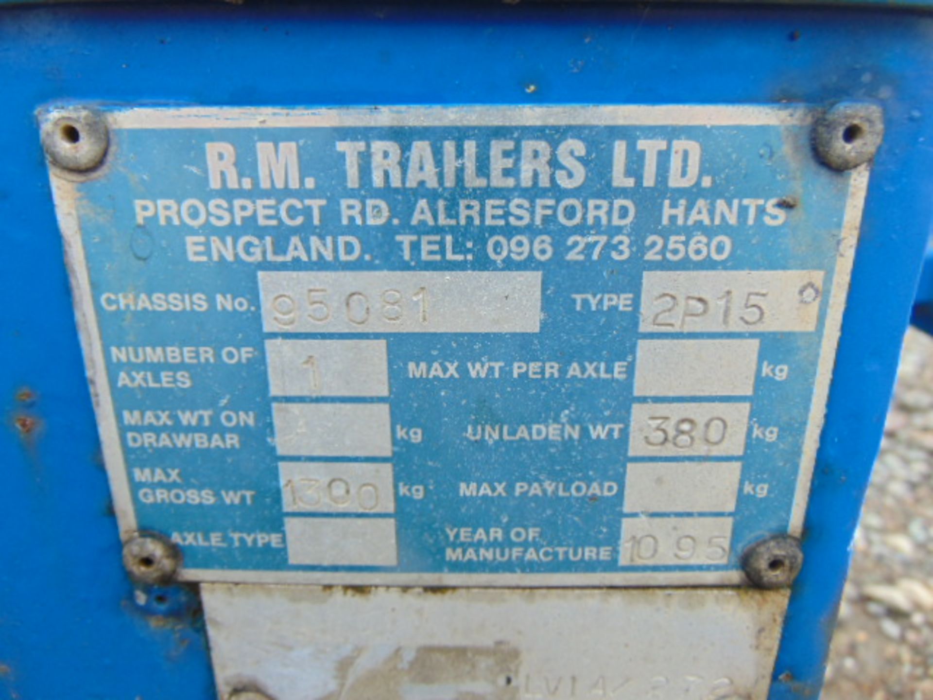 R.M. Trailers Single Axle Triple Motorbike Trailer c/w Loading Ramp - Image 16 of 16