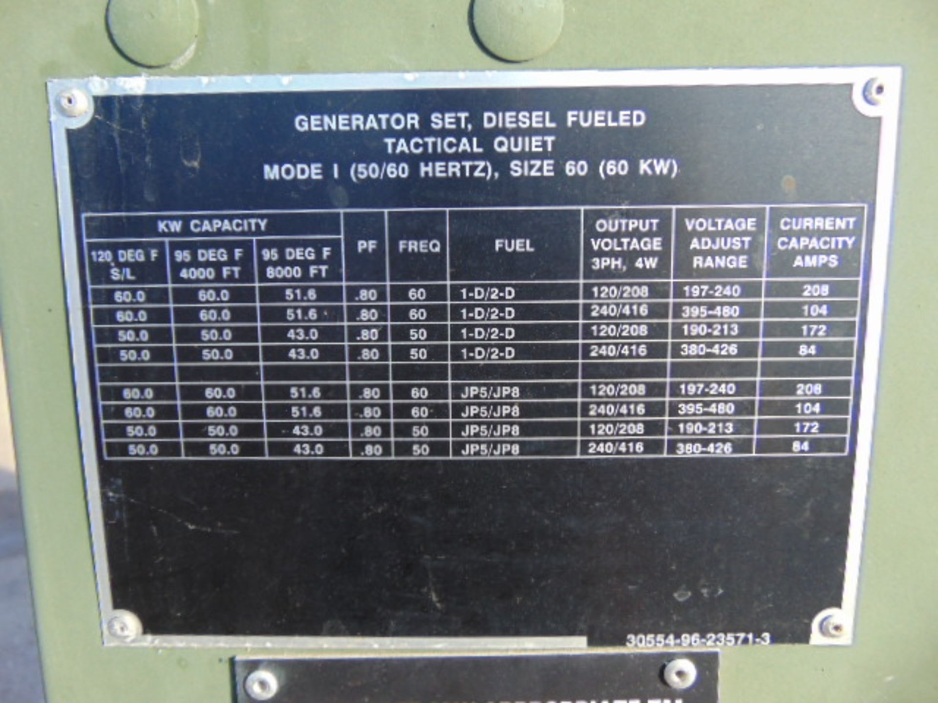 MEP-806B John Deere Diesel Powered 3 phase 60KW-50/60HZ Generator - Image 23 of 24
