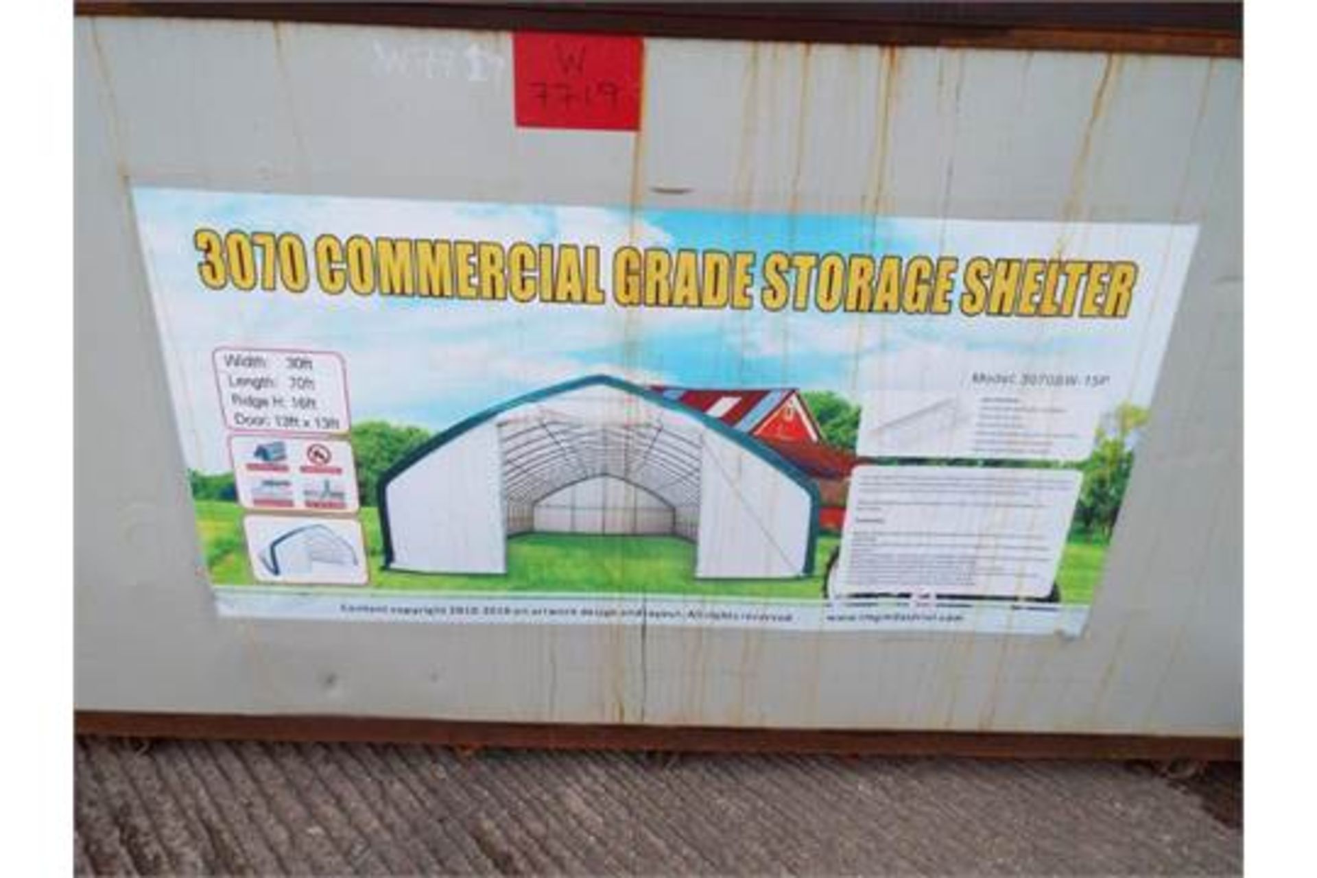 Heavy Duty Storage Shelter 30'W x 70'L x 16' H P/No 3050SW-11P - Image 3 of 6