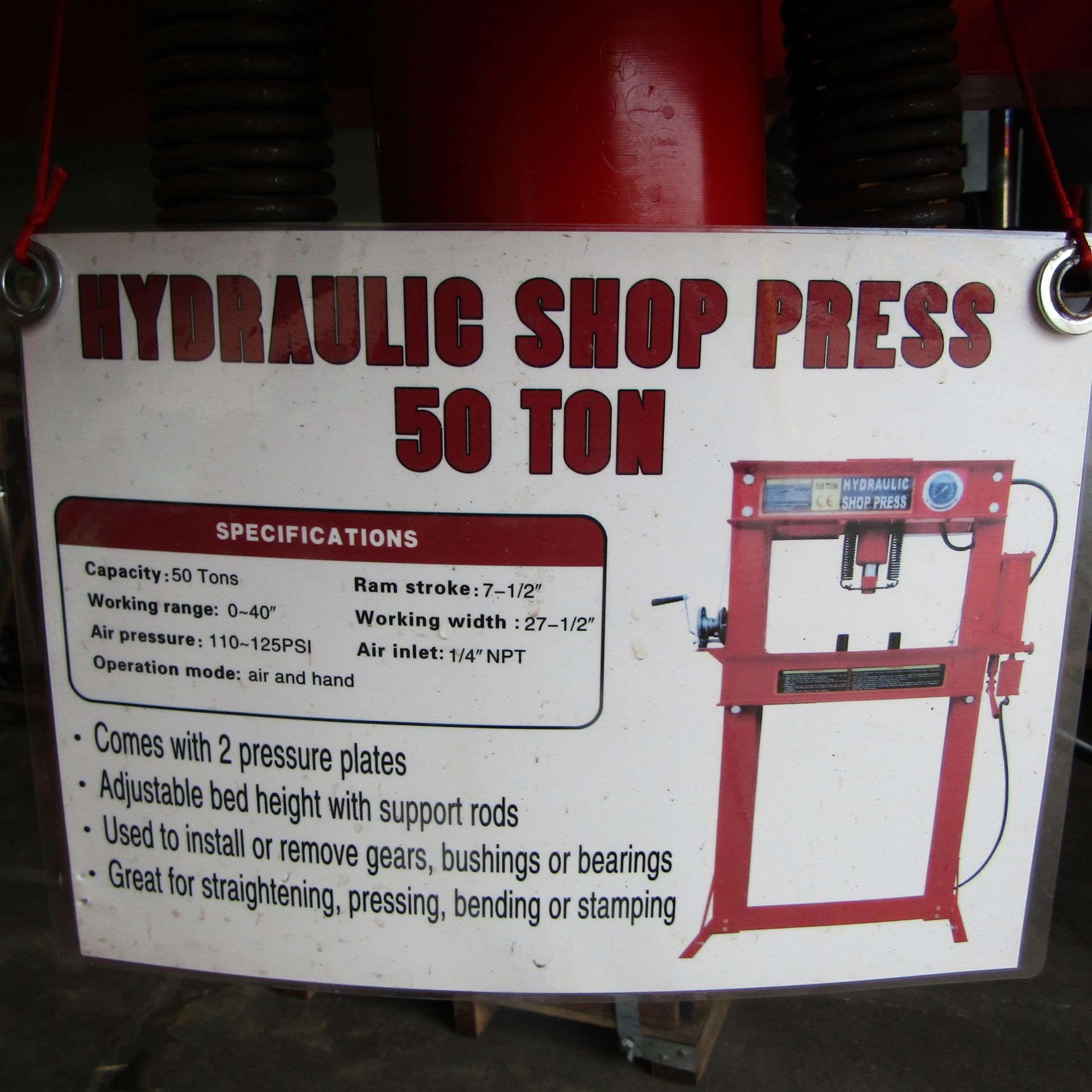 ** BRAND NEW ** Amdel 50 TON Hydraulic Shop Press - Image 10 of 13