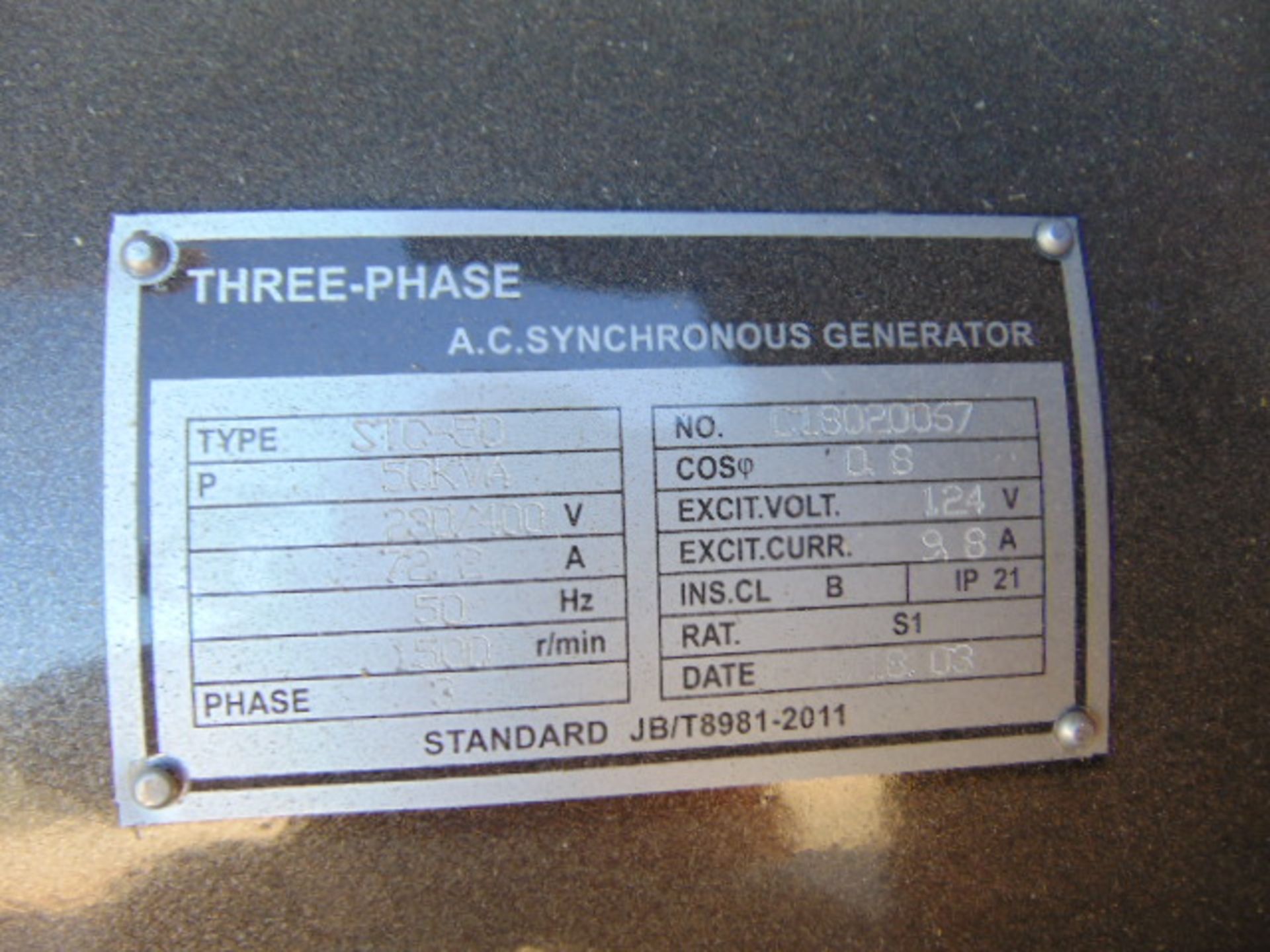 UNISSUED WITH TEST HOURS ONLY 50 KVA 3 Phase Silent Diesel Generator Set - Image 12 of 15