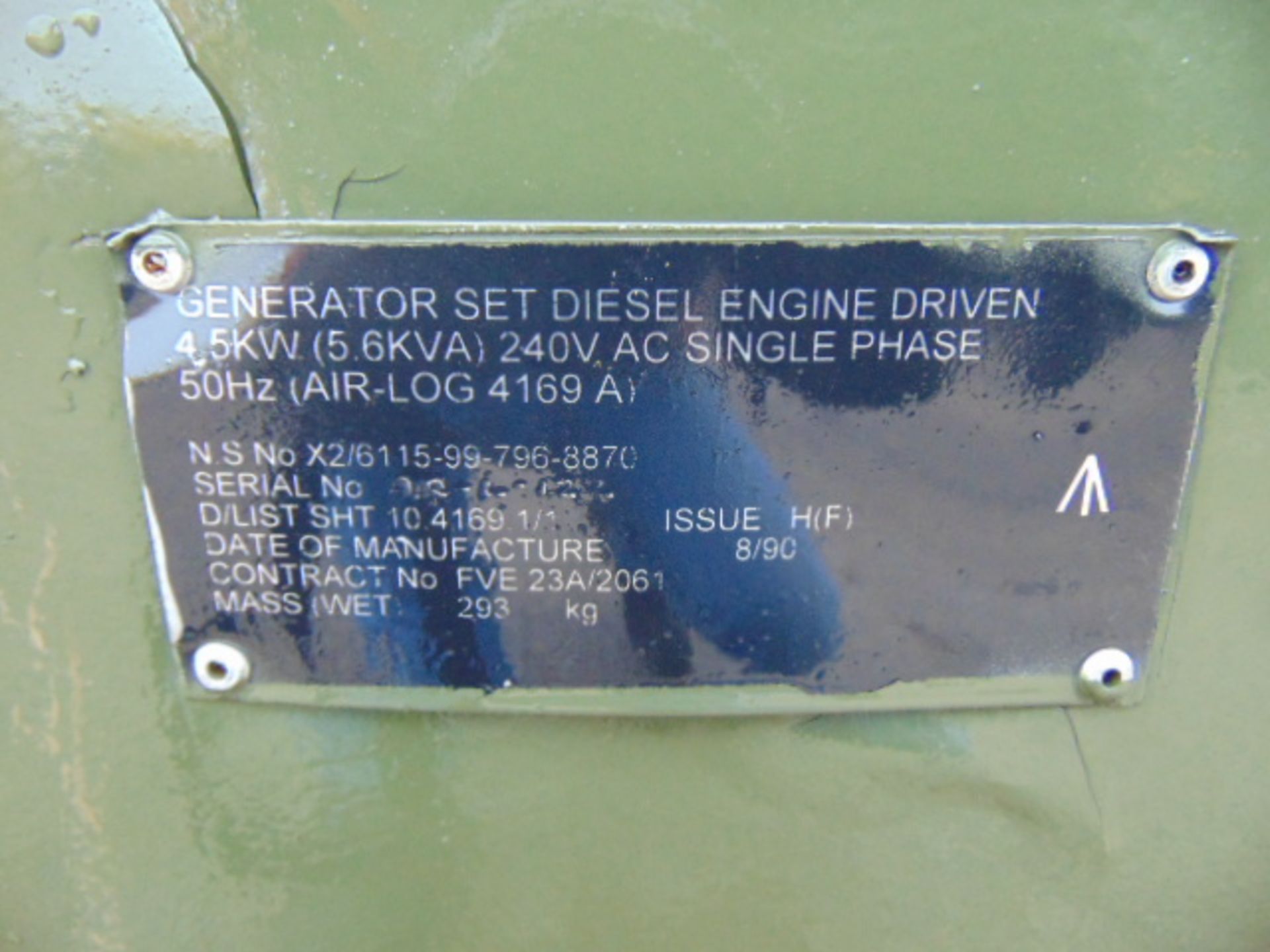 Lister Petter Air Log 4169 A 5.6 KVA Diesel Generator - Bild 14 aus 14